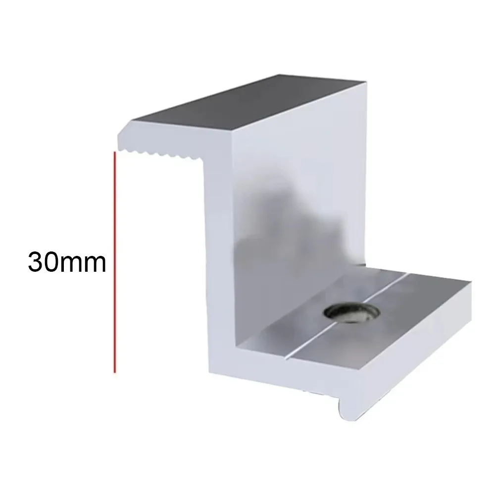 10Pcs/set Aluminum Alloy Solar Panel End Clamps Z Bracket Heavy Duty PV Solar Module Racking Photovoltaic Mounting Accessories