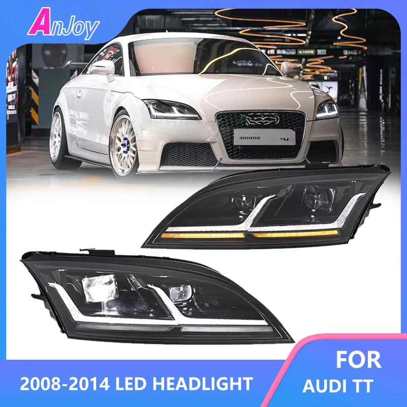 

Светодиодные фары для AUDI TT 2008-2014, новый стиль, полностью светодиодные DRL, автомобильные фары в сборе, модифицированная сигнальная лампа, автоаксессуары