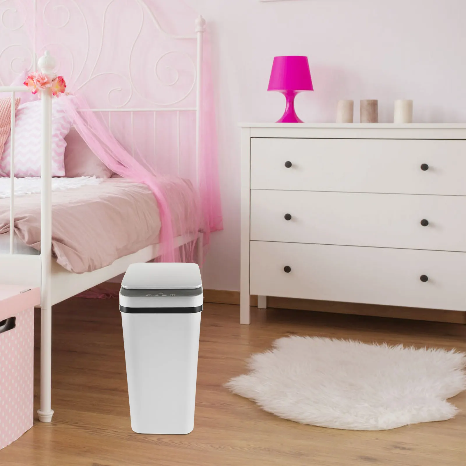 

Automatic Trash Can Intelligent Induction Waste Bin Motion Sensor Garbage Container Bathroom Kitchen Bedroom Friendly Design Non