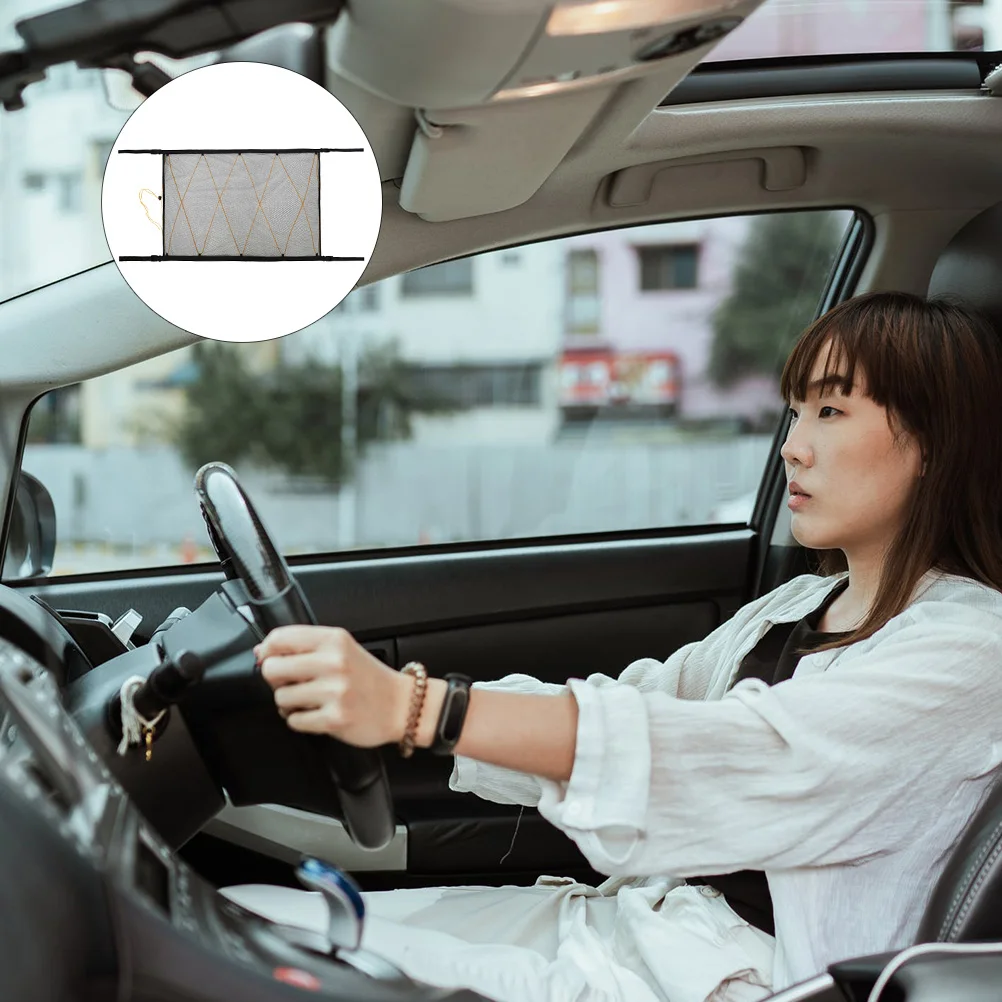 

1 pc Car Roof Storage Bag Durable Mesh Webbing Travel Organizer For Kids Essentials Hanging Pouch Car Seat Back Auto Storage