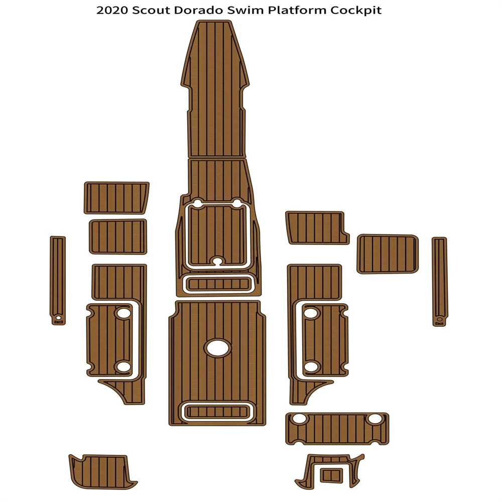 

2003 Glastron 195 SX Swim Platform Cockpit Pad Boat EVA Foam Faux Teak Floor Mat