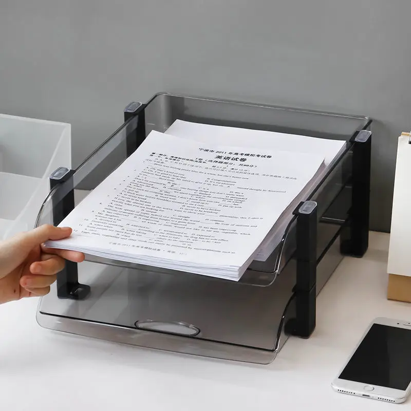 A4 File Organizer Tray 2/3-Layers Desk Accessorie Magazine Holder File Office Organizer Plastic Storage Book Shelf New