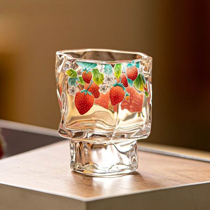 

LTT transparent glass Yunchuan cup thickened heat-resistant glass tea cup handmade decal to drink tea