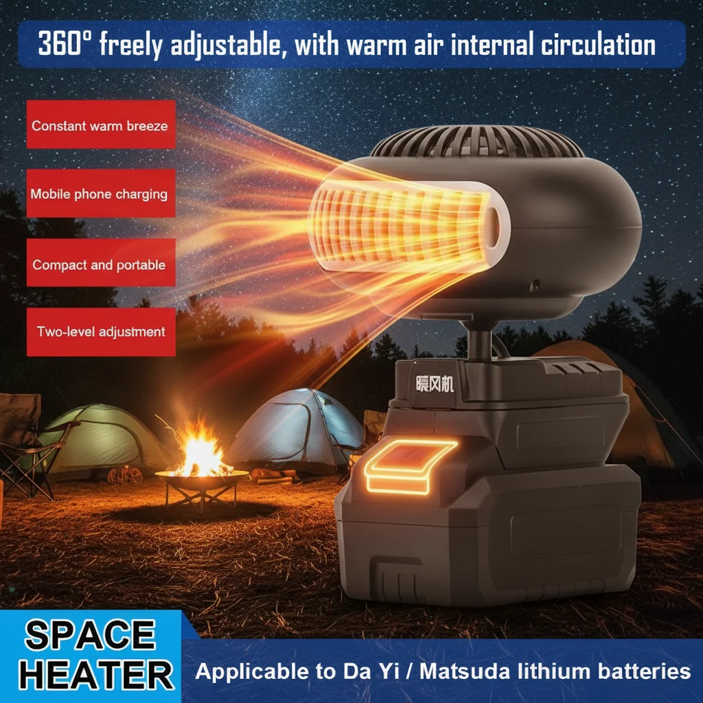 2025NEW Heater Warm Air Fan Portable Adjustable Thermostat Home Camping Outdoor Small Tool, Winter Warmth Artifact useful