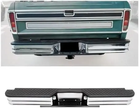 

Универсальный задний бампер HECASA для грузовиков Chevy, GMC (1967-1998) с подсветкой – серебристо-черный