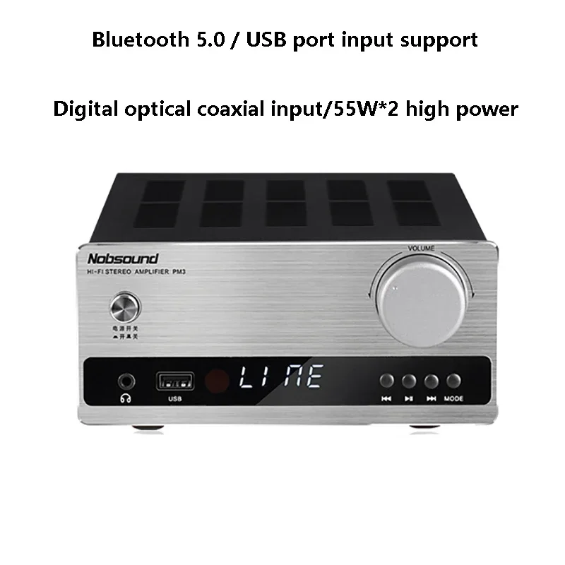 audophile Power Amplifier Bluetooth 5.0 192K/32BIT Lossless Digital HIFI Amplifier BD3490FV Digital Chip USB Lossless Playback