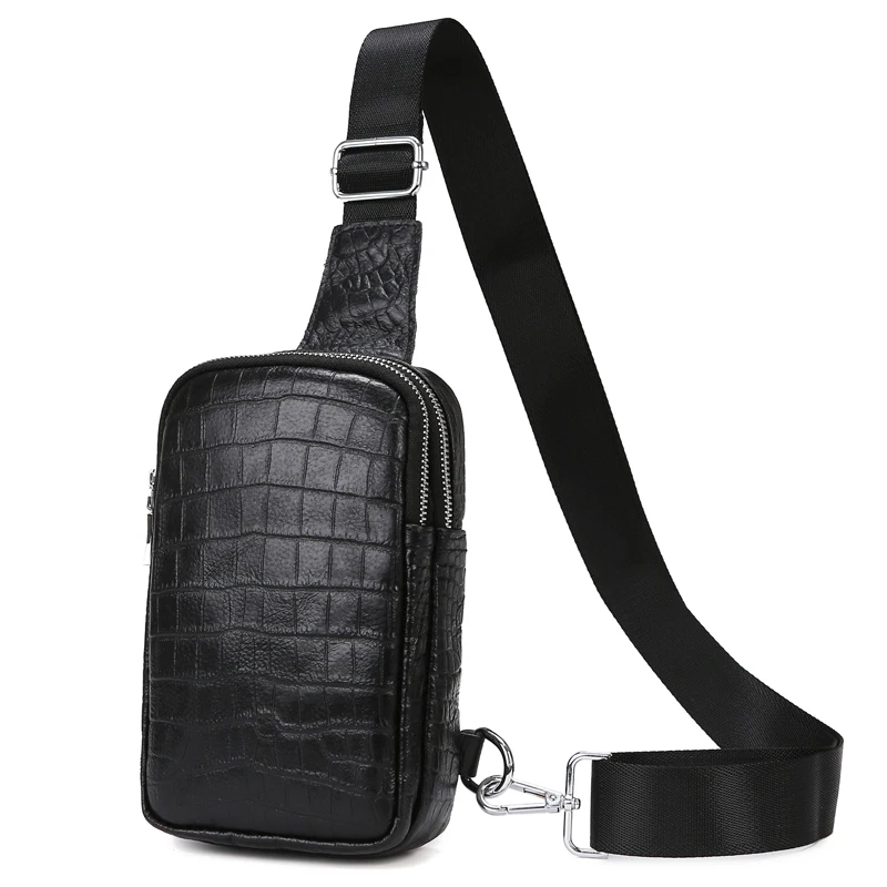 

Мужская нагрудная сумка из натуральной кожи, маленькая сумка через плечо, повседневная молодежная модная брендовая новинка 2025 Faion, воловья кожа с двойной молнией