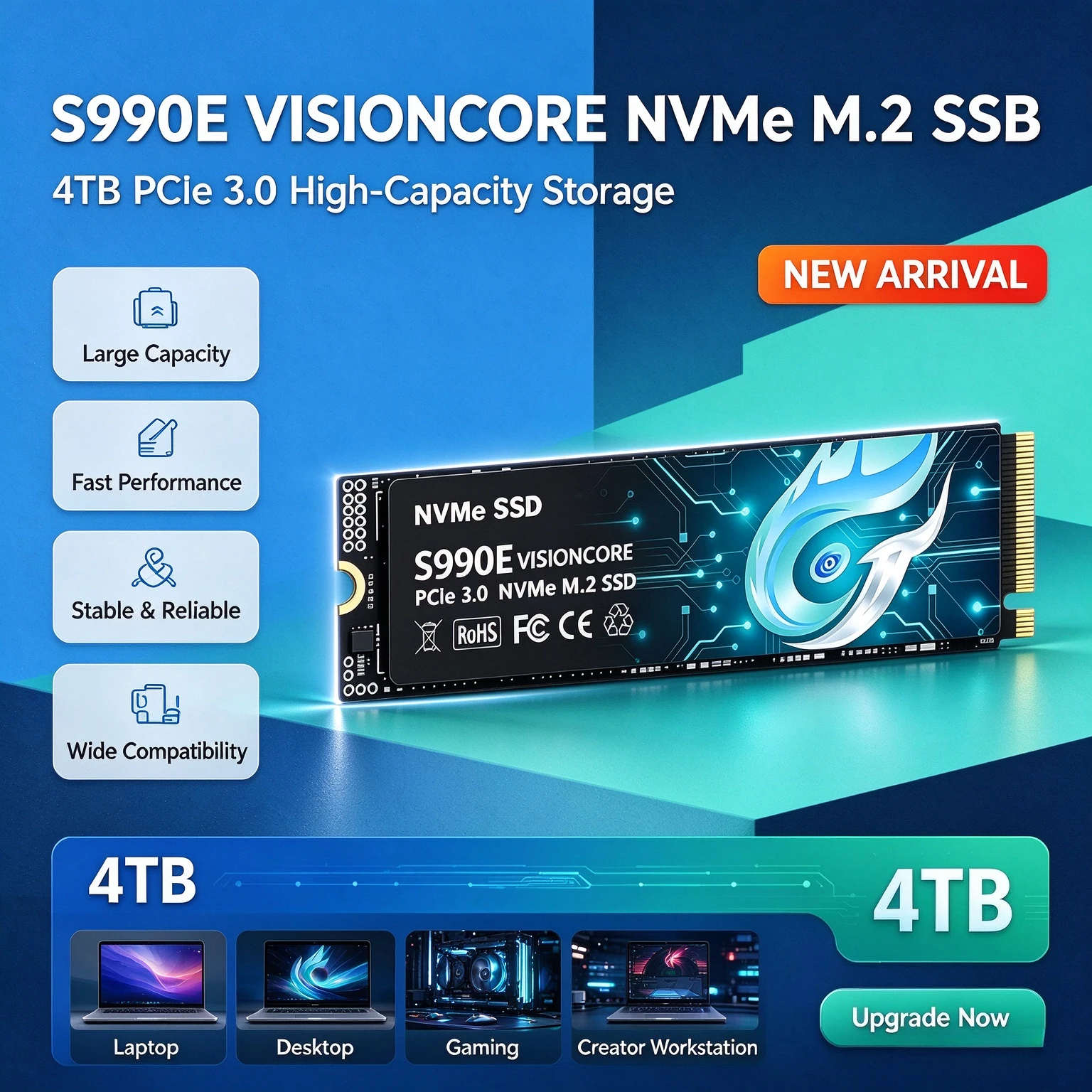 Original S990E 500GB-4TB SSD M.2 NVMe Internal Solid State Drive High Speed PCIe Gaming Drive Works for  Laptop PC Hard Disk