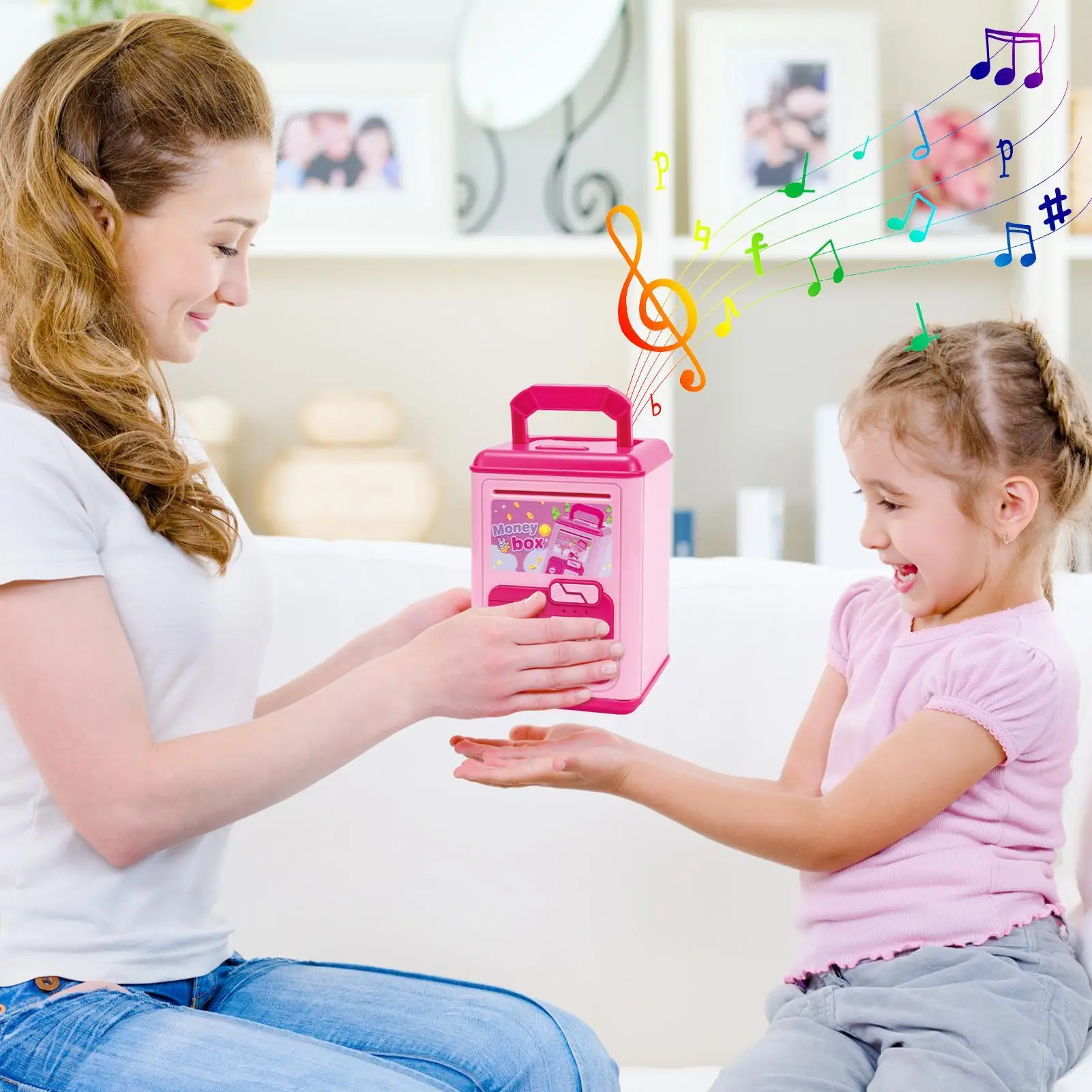 Bank Uang Anak-anak Penjaga Uang Koin Elektronik Bank Uang Musik Lucu untuk Anak-anak 5-10 Tahun Siswa Natal Ulang Tahun Rumah Paskah