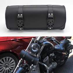 Black Motorcycle Front Fork Tool Bags Storage Luggage Bag Retro Saddle Bag Cafe Racer For Honda Suzuki Kawasaki