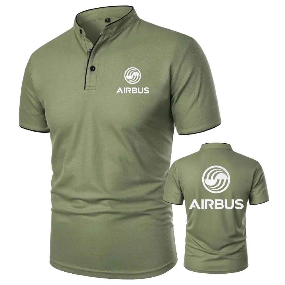 Mens Short Sleeve Polo Shirt AIRBUS AVIATION Flight Airbusfan A320 Tee Vintage Henley Shirt Mesh Cotton T-Shirts Camping Tshirt