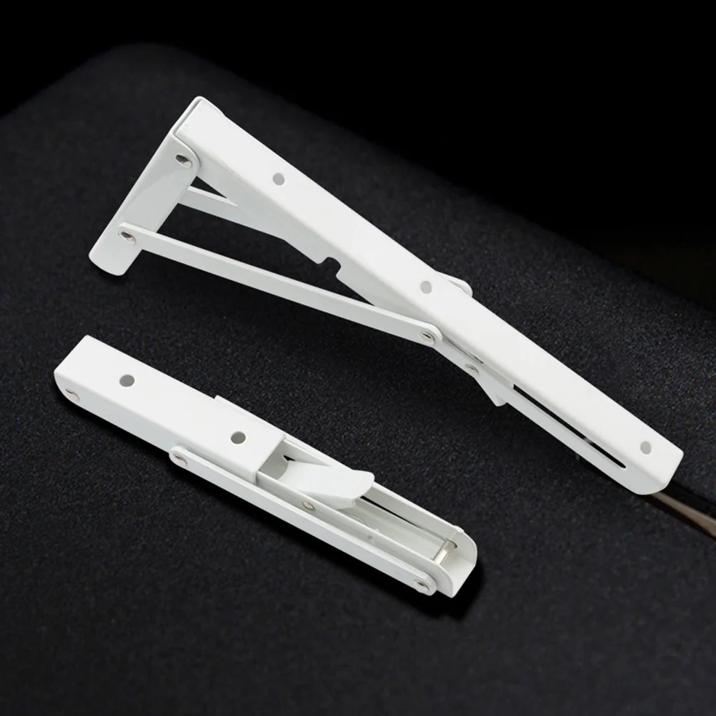 

12 Inch Foldable Triangular Steel Shelf Bracket Wall Mounted Support Heavy Duty Bearing Rust Resistant for Home