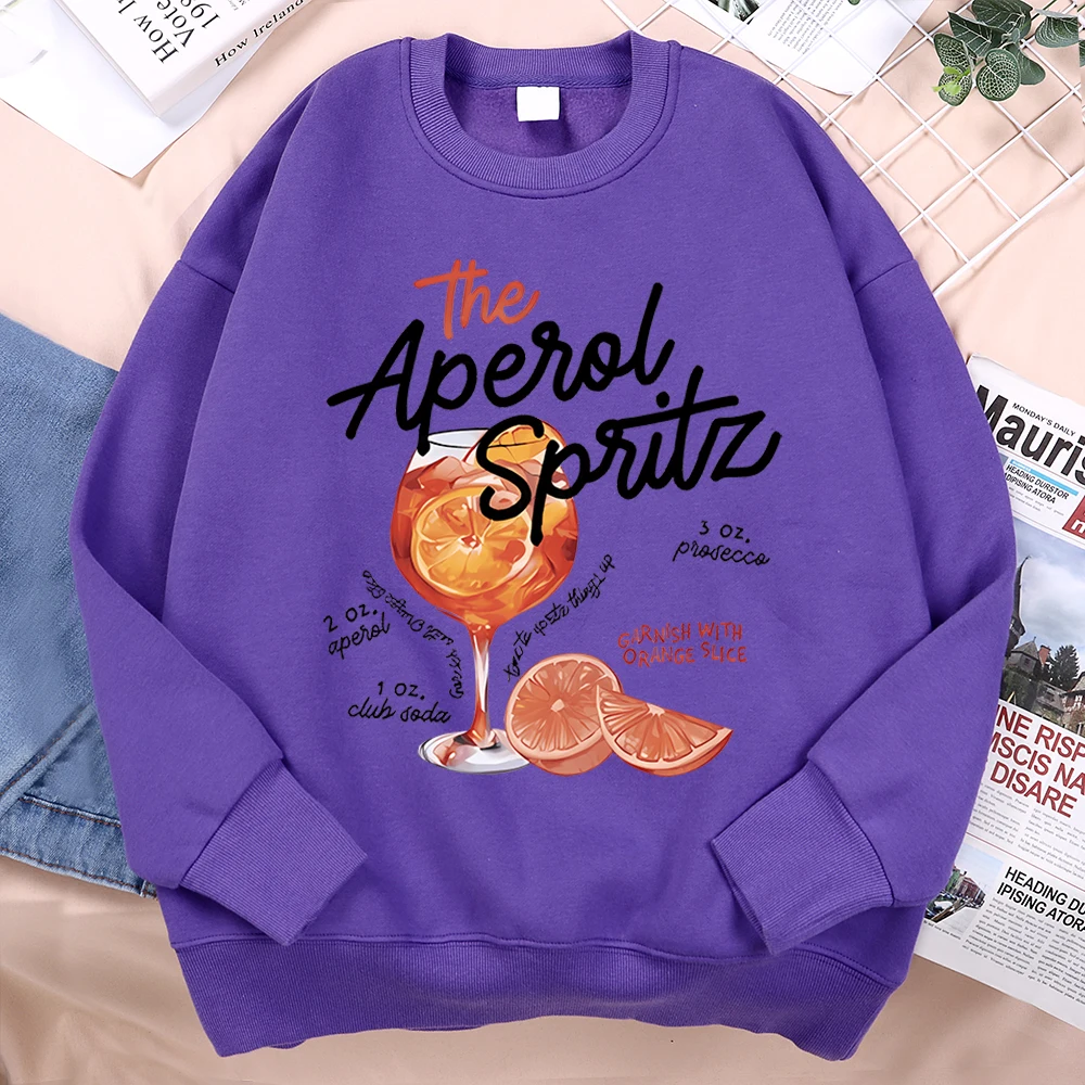 Orange Flavored Cold Drink Clothes Mens Casual High Quality Clothing Sweatshirt Fleece Pullover Autumn Crewneck Women Tops