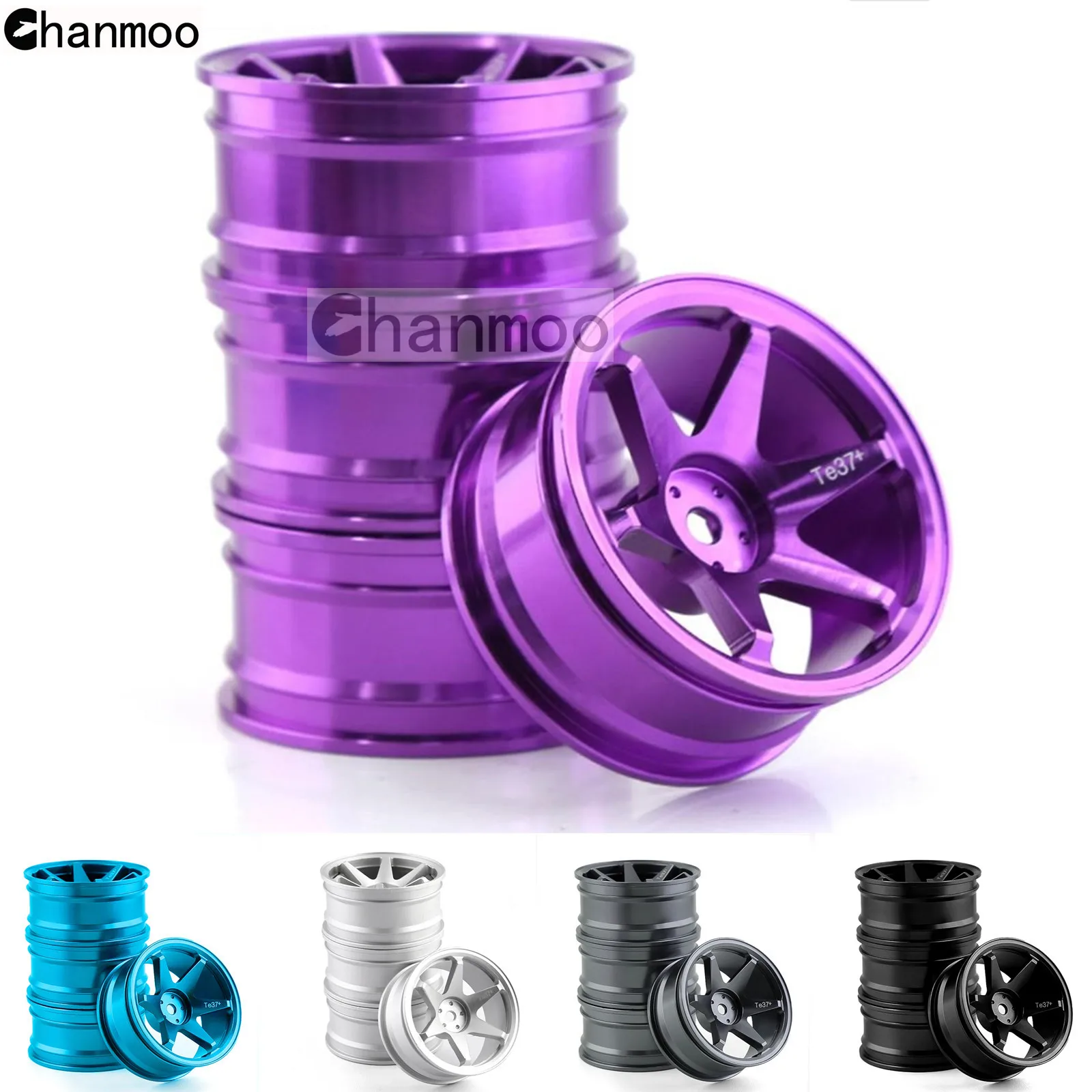 1/10 RC On-road Drift Car Alloy Wheels Hubs Metal Wheel Rims for HSP 94122 94123 Tamiya TT02 HPI Kyosho Sakura CS Upgrade Parts