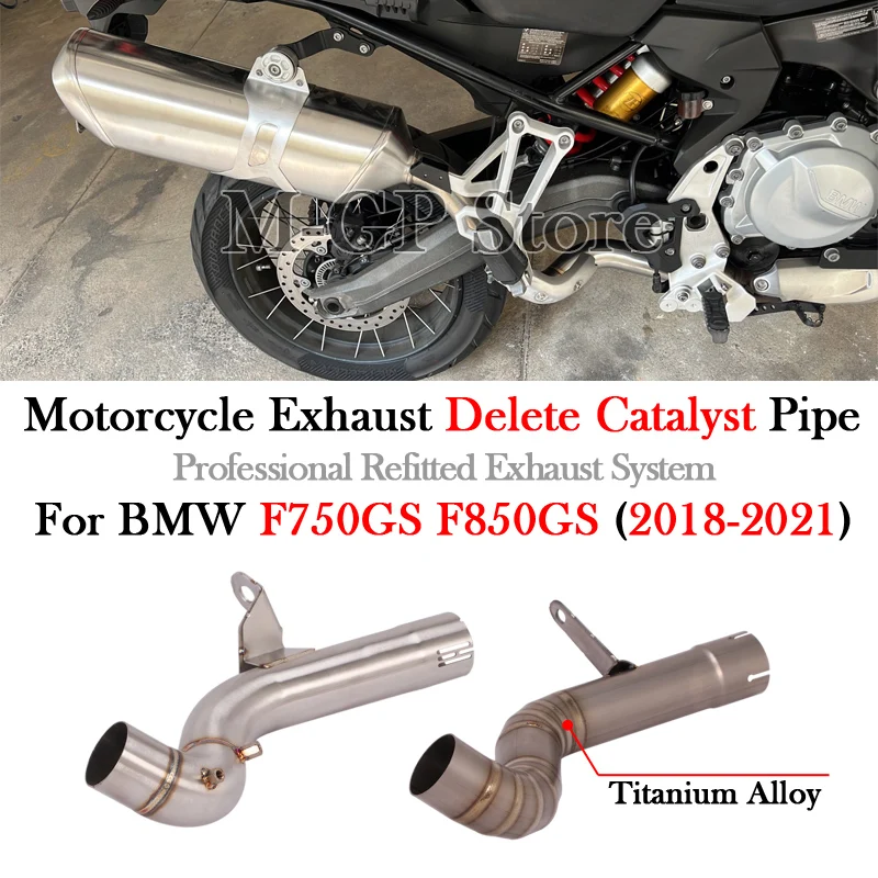 Motorcycle Exhaust Middle Link Pipe Catalyst Delete Modify Escape Moto Muffler Enhance For BMW F750GS F850GS F750 GS 2018 - 2021