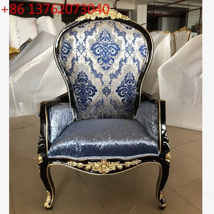 European solid wood single sofa chair reception high back leisure balcony negotiation chair