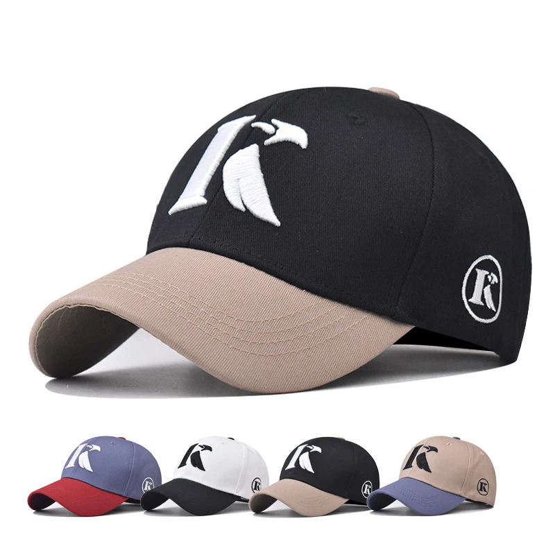 Baseball Cap Sun hat K letters Embroidery Spring Autumn baseball Color stitching Sport cap Hip Hop Fitted Cap