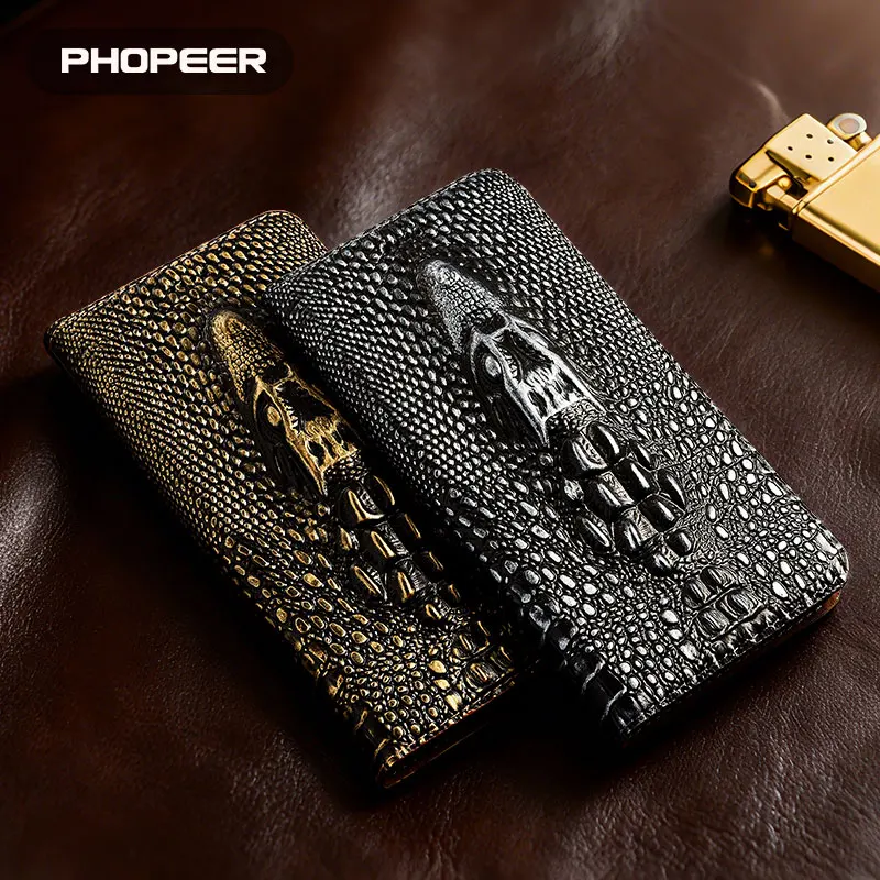 

Luxury leather flip phone case for Infinix Note 50 50S 40 30 12 11 10 8 S X Pro Plus Retro Crocodile Pattern