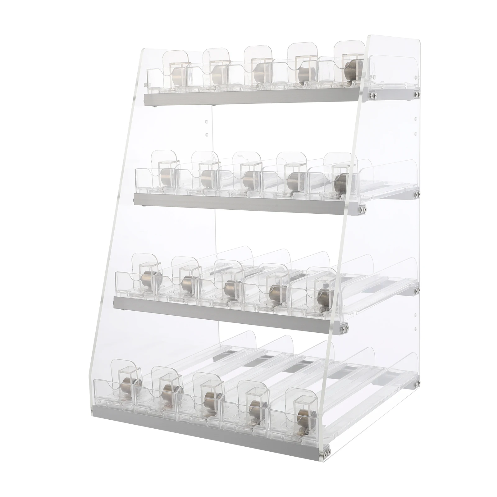 

31.5*28.4*48cm Multi-Tier Cigarette Display Rack, Clear Acrylic 4 Tiers Retail Display Case for Convenience Store Supermarket