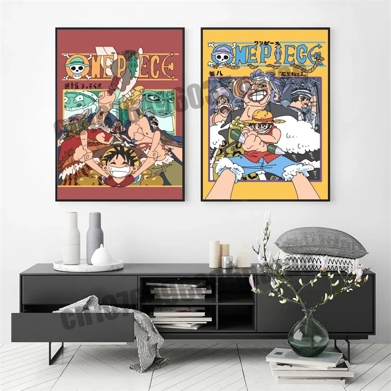 

One Piece Cartoon Poster Luffy Zoro Canvas Printing Painting Family Living Room Children's Room Decorative Art Wall Oil Painting