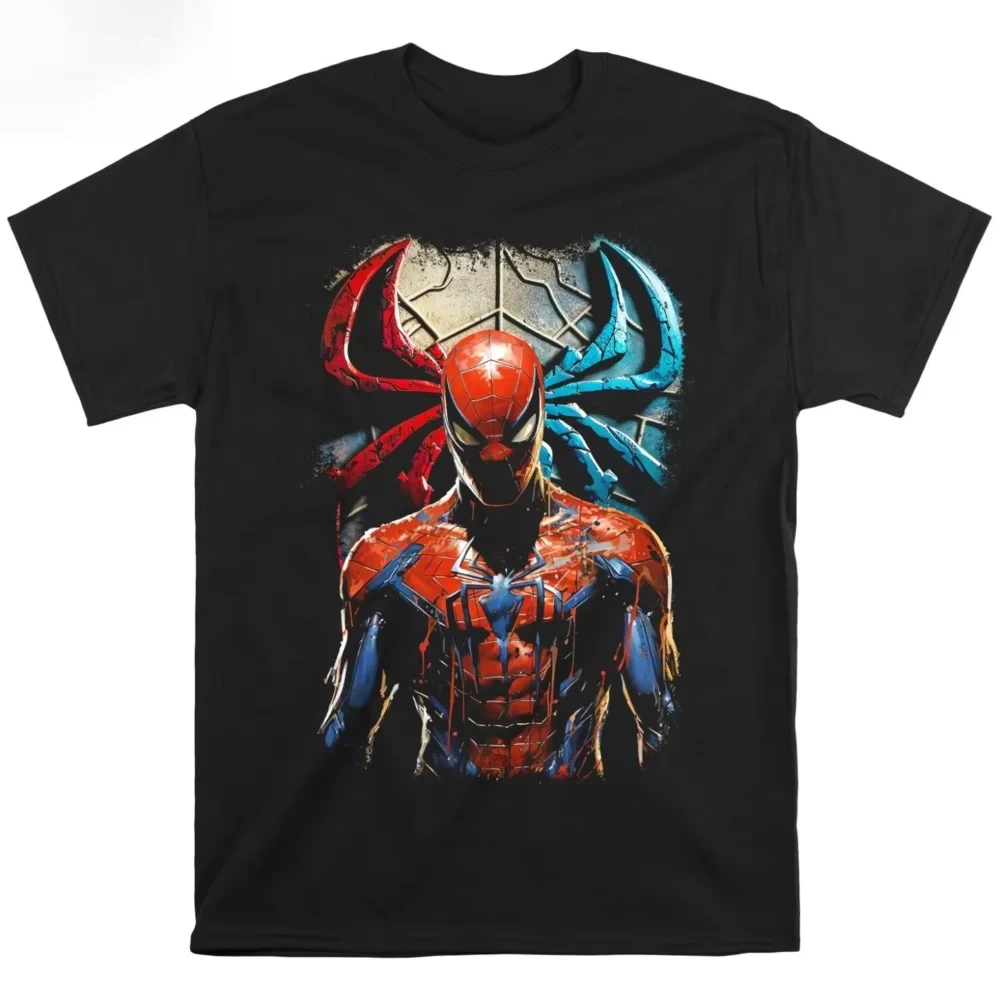 

Подлинная авторизованная мужская футболка в стиле ретро с изображением Человека-паука в стиле комиксов Marvel, верхняя рубашка с короткими рукавами, уличная одежда большого размера, повседневная унисекс