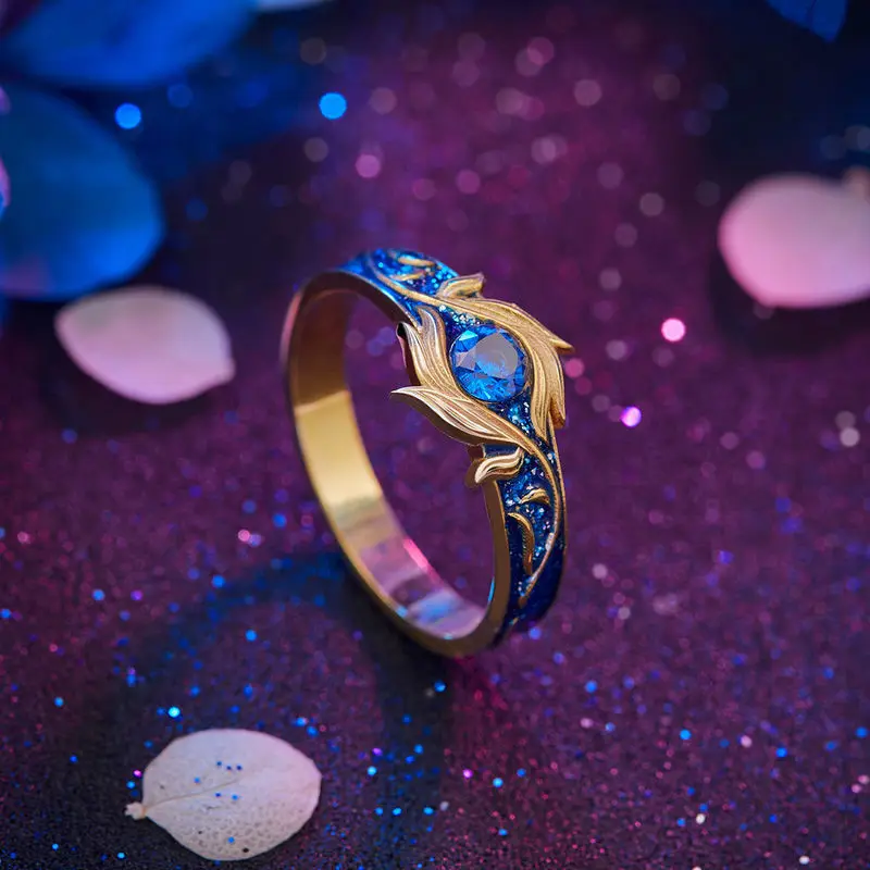 [The Land Of Warriors]Douluo Continent Anime Engagement Ring Tang San Xiao Wu Couple Rings Cos Props Dou Luo Da Lu Shrek Gift