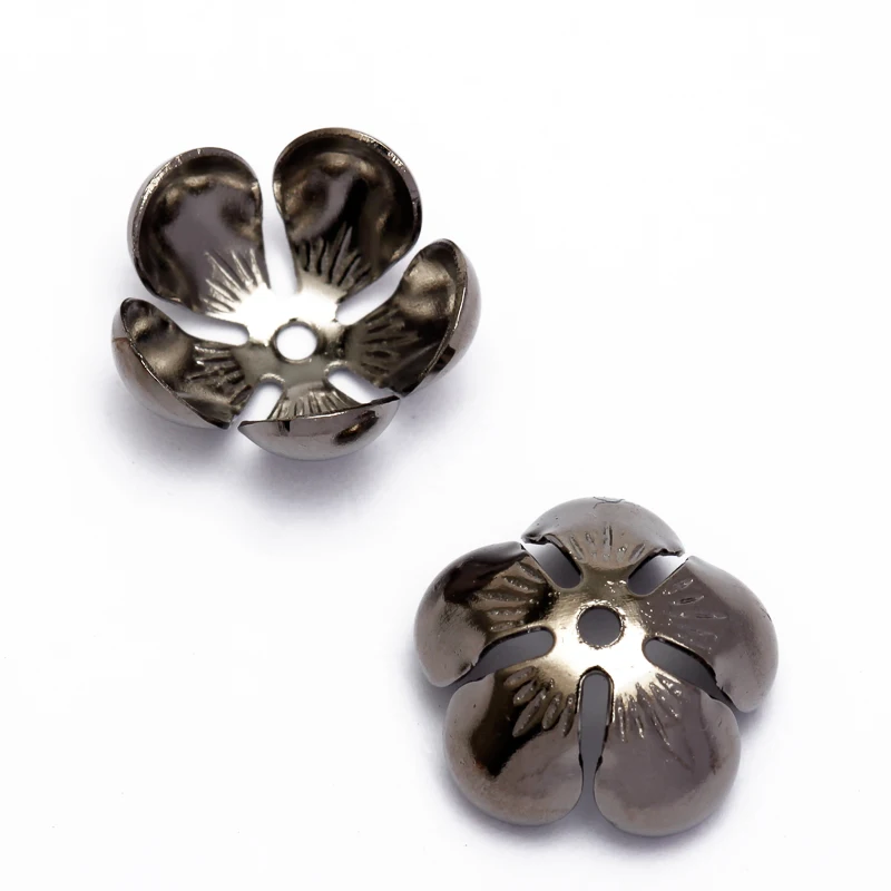 50pcs/lot 13x5mm Flower Beads Cap Retro Silver Sculpture Leaf Beads Cap DIY Jewelry Accessories Jewerly Findings Components