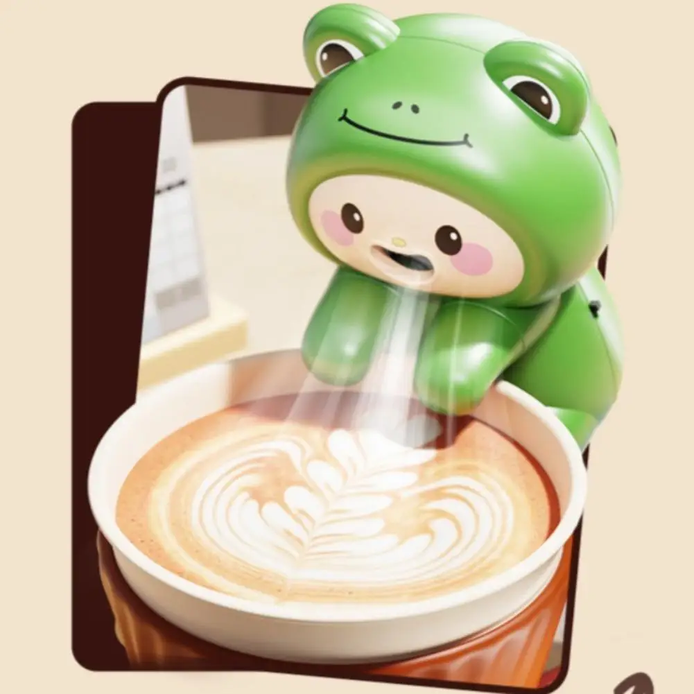 Cute Cartoon Frog Blowing Fan With USB Rechargeable For Food Cooler Noodle Coffee Tea Hot Drinking