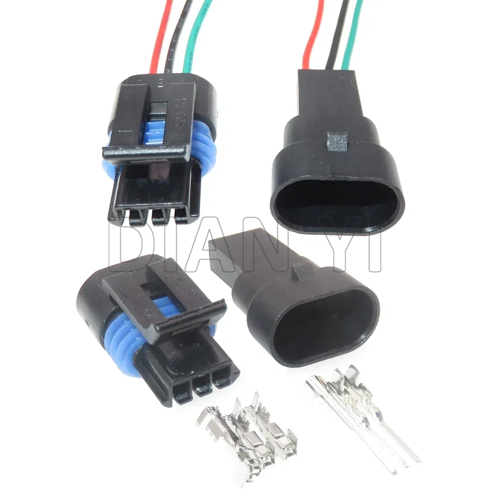 1 Set 3 Way Car Wire Socket Auto Parts 12162182 12162185 AC Assembly Automobile Male Female Docking Connector
