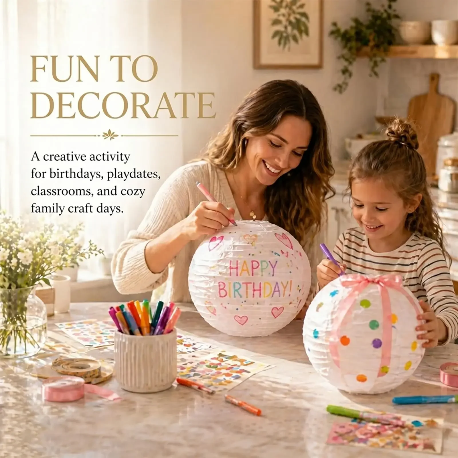 12-60PCS White round Paper Lanterns with Hanging Strings Wedding Baby Shower Birthday Party Decorations Pack