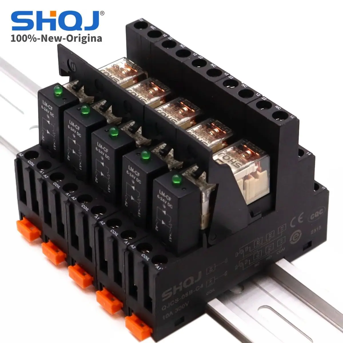 SHQJ PCB RELAY Coil 12V 24V QJC1 16A 1CO QJC2 8A 2CO 8PIN Optional Rail socket and EMC LED