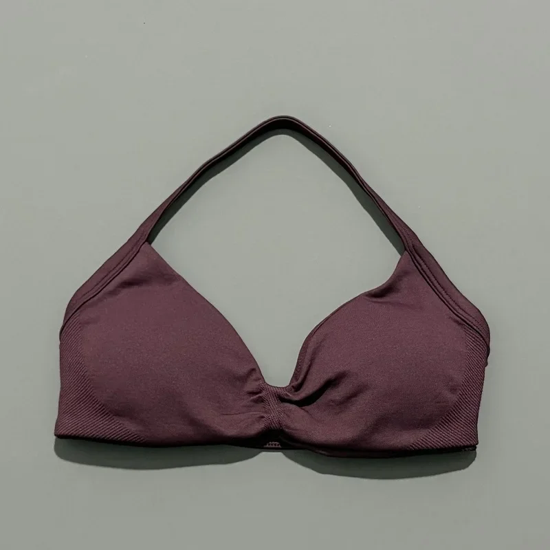 Histello Sportbeha met bandjes Dames Yoga Tankbeha Naadloze hoge ondersteuning Fitness Workout Top Hardloopoefening Halter Gymbeha's