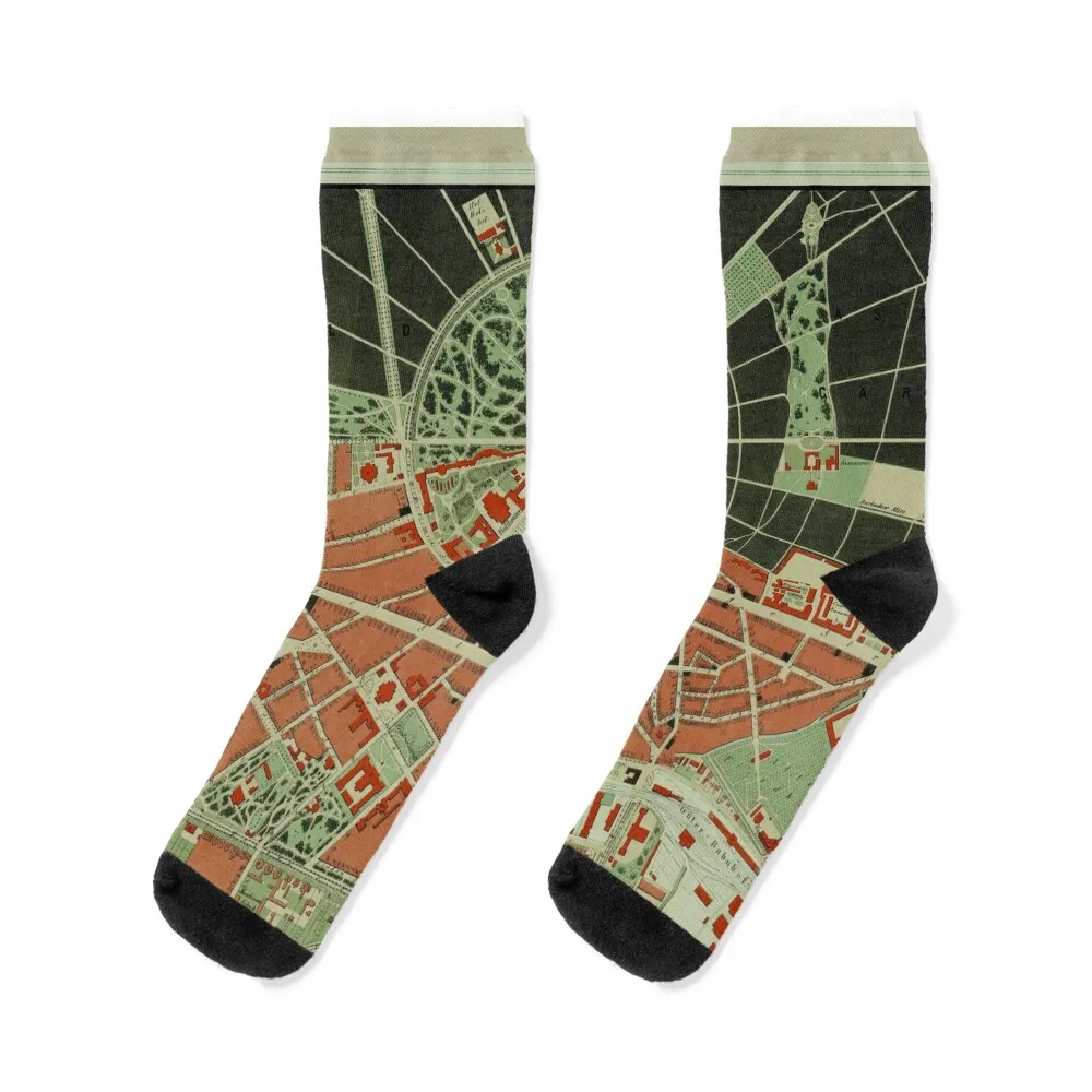 Vintage Karlsruhe Germany Map (1876) Socks gifts aesthetic Climbing Socks For Men Women's