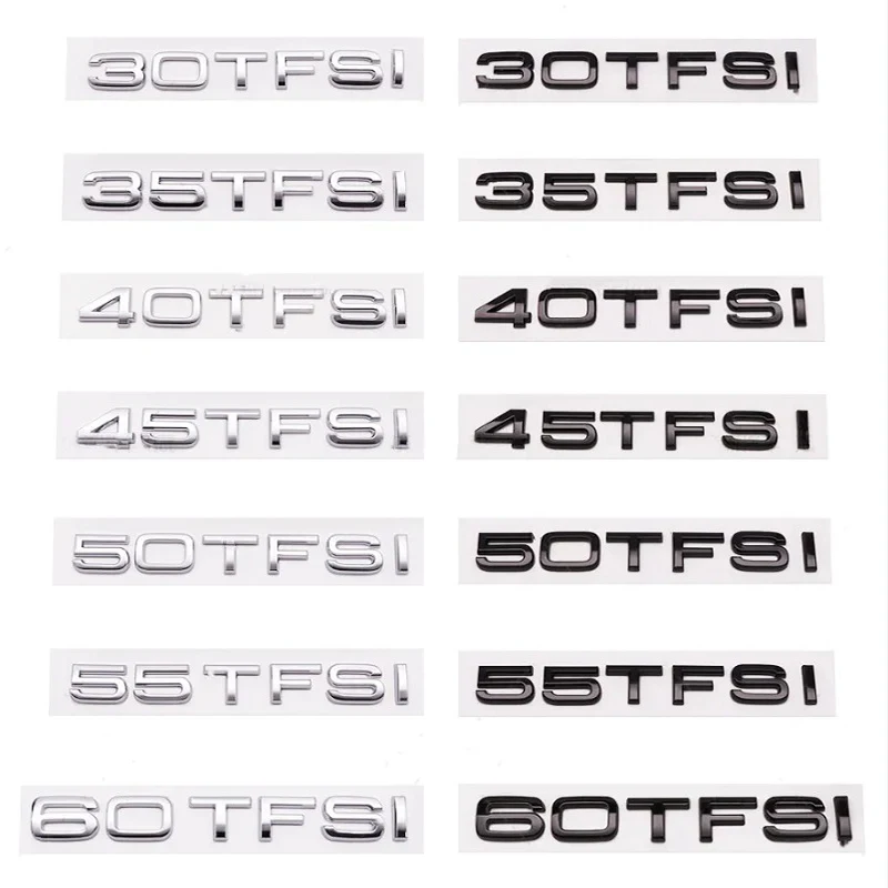

ABS 3D 30 35 40 45 50 55 60 TFSI Car Rear Trunk Emblem Badge Decal Sticker For Audi A3 A4 A5 A6 A7 A8 Q3 Q5 Q6 Q7 Q8 Accessories