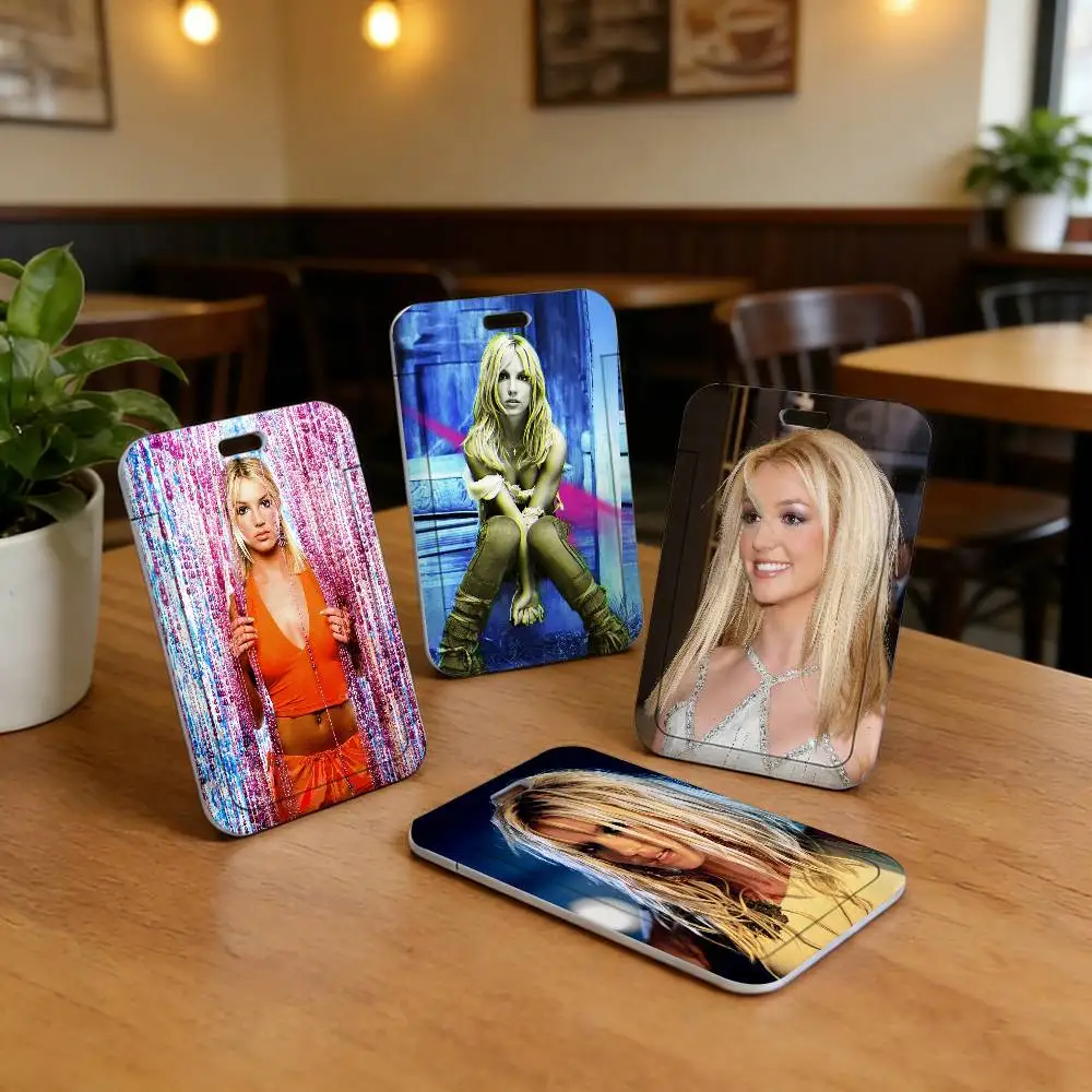 

Чехол-держатель для карт с изображением знаменитой певицы Бритни Спирс, на шнурке, для студенческого удостоверения, рабочего пропуска, транспортной карты, членской карты