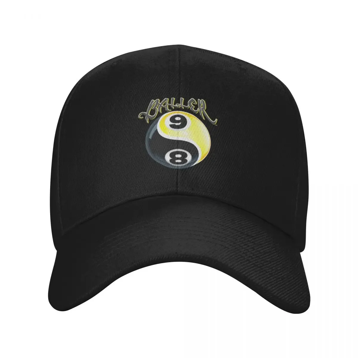 

Baller Billiard Ball Ying-Yang Tee: 8-Ball and 9-Ball Design Baseball Cap fishing hat Brand Man cap For Man Women's
