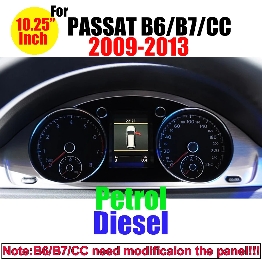 12.3 ''Digitale Virtuele Cockpit Instrumentenpaneel Voor VW Golf 6 7 Passat CC B7 B8 T6 Tiguan Scirocco Jetta Sharan LCD Snelheidsmeter