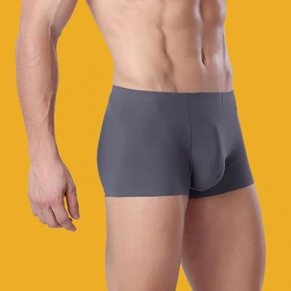 

Men Breathable Underpants 2025 Men Boxer Underwear Mid-rise High Elasticity Tight Cut Shorts Briefs Solid Color U-Convex Panties