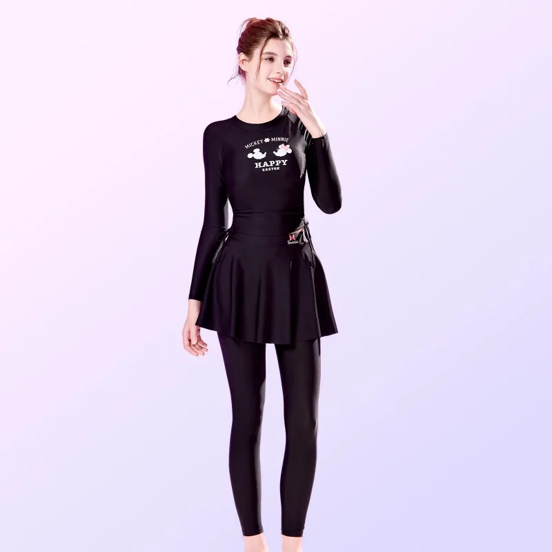 2025 Nieuwe Disney bescheiden modieuze vierdelig - dames lange mouw lange broek tweedelig + cover-up, strandvakantie badpak