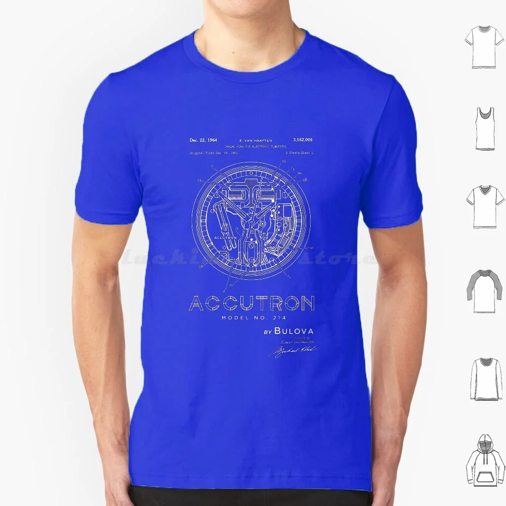 Accutron 214 Blueprint patente camiseta tamaño grande 100% algodón Accutron 214 Blueprint patente