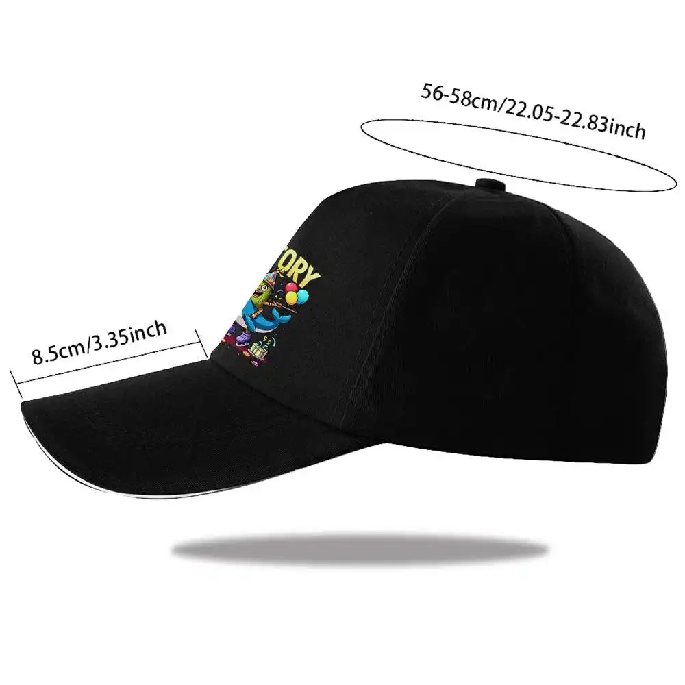 Victory Time Pickle Shark Birthday Graphic Baseball Cap Unisex Adjustable Polyester Outdoor Sports Hat