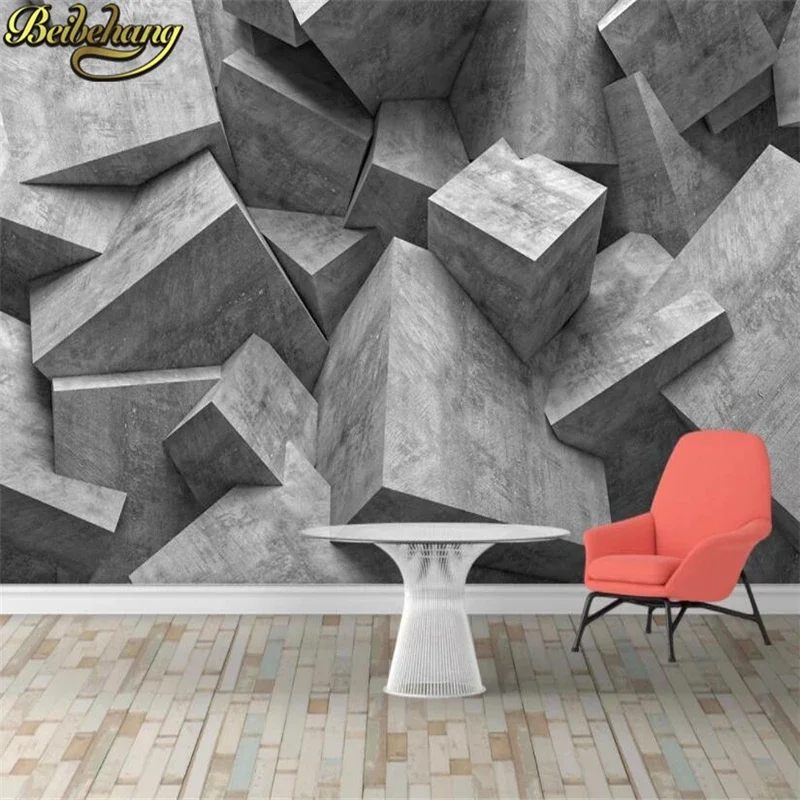 Custom photo Wallpaper for Walls Mural Living Room Bedroom Wall Paper European industrial wind gray cement background Stickers