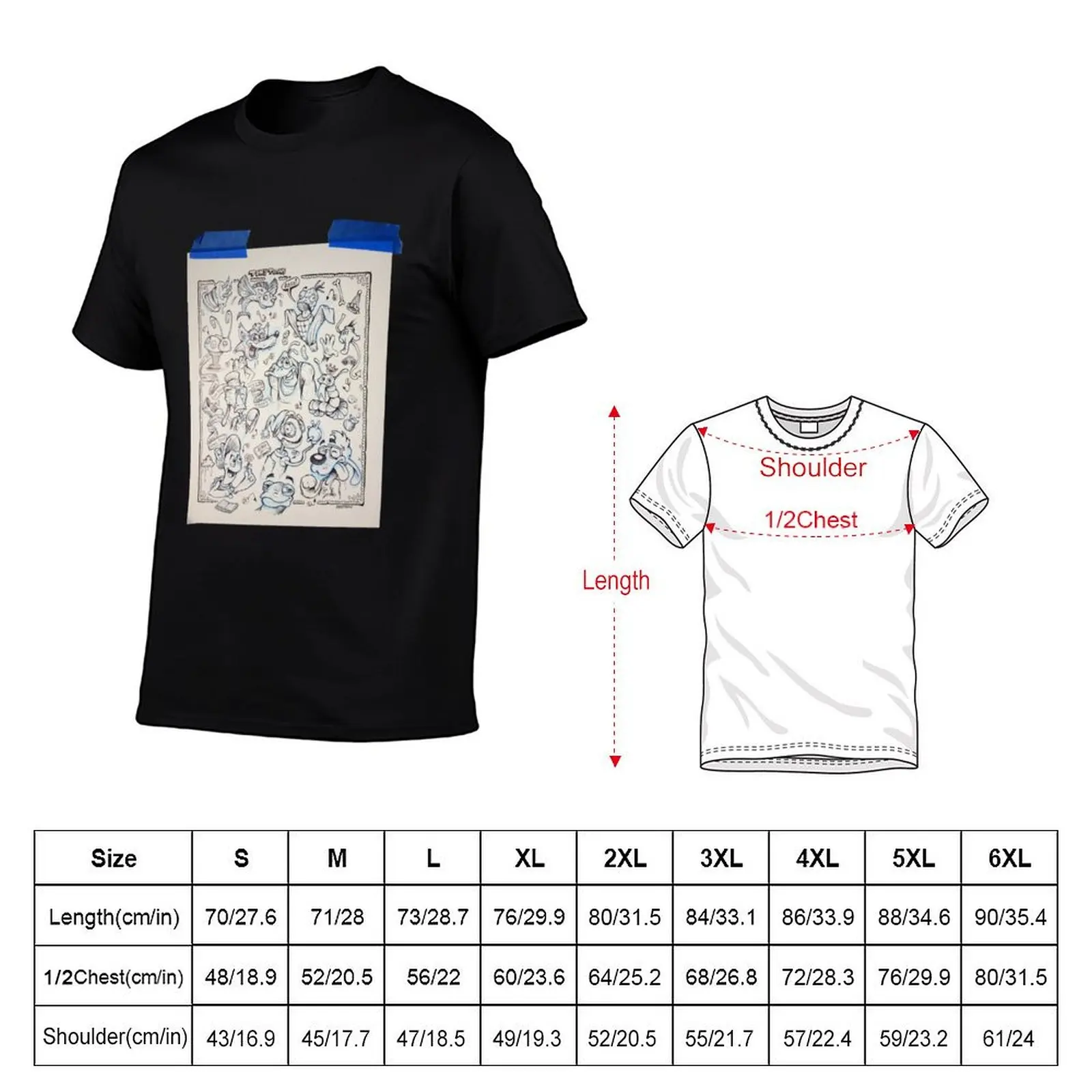 TonyToons Drawing Board Sketch Design T-Shirt customs tops oversized men clothings