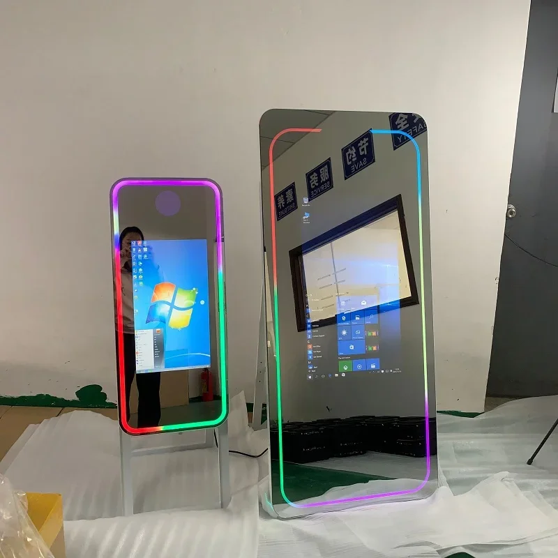 Beauty Picture Portable Selfie Photobooth Magic Mirror Photo Booth Machine Touch Screen Led Frame Drop Shipping for Events