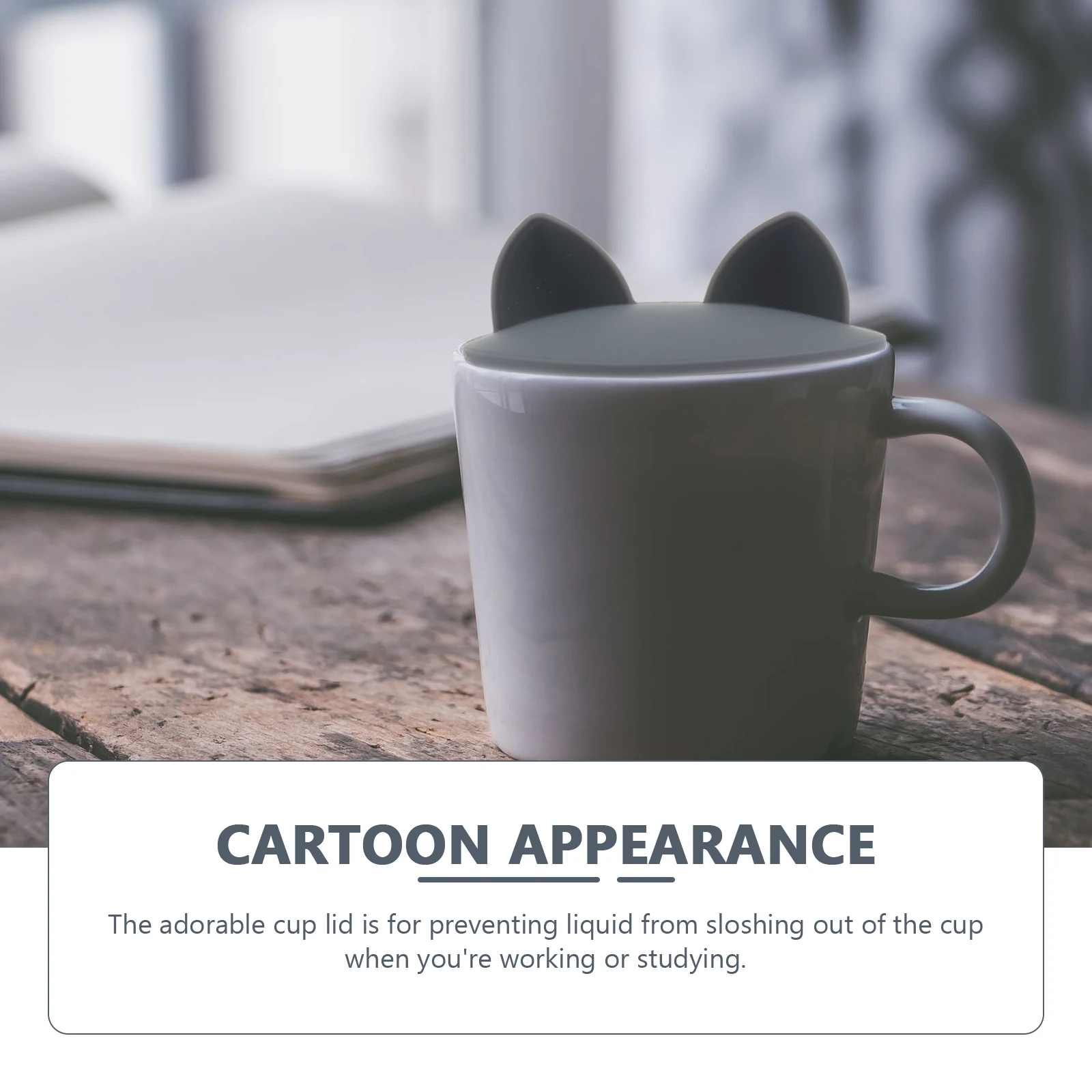 

3pcs Cat Ear Silicone Cup Lid Reusable Sealing Cover For Home Office Leakproof Mug Bottle Cover Kitchen Bar Accessory