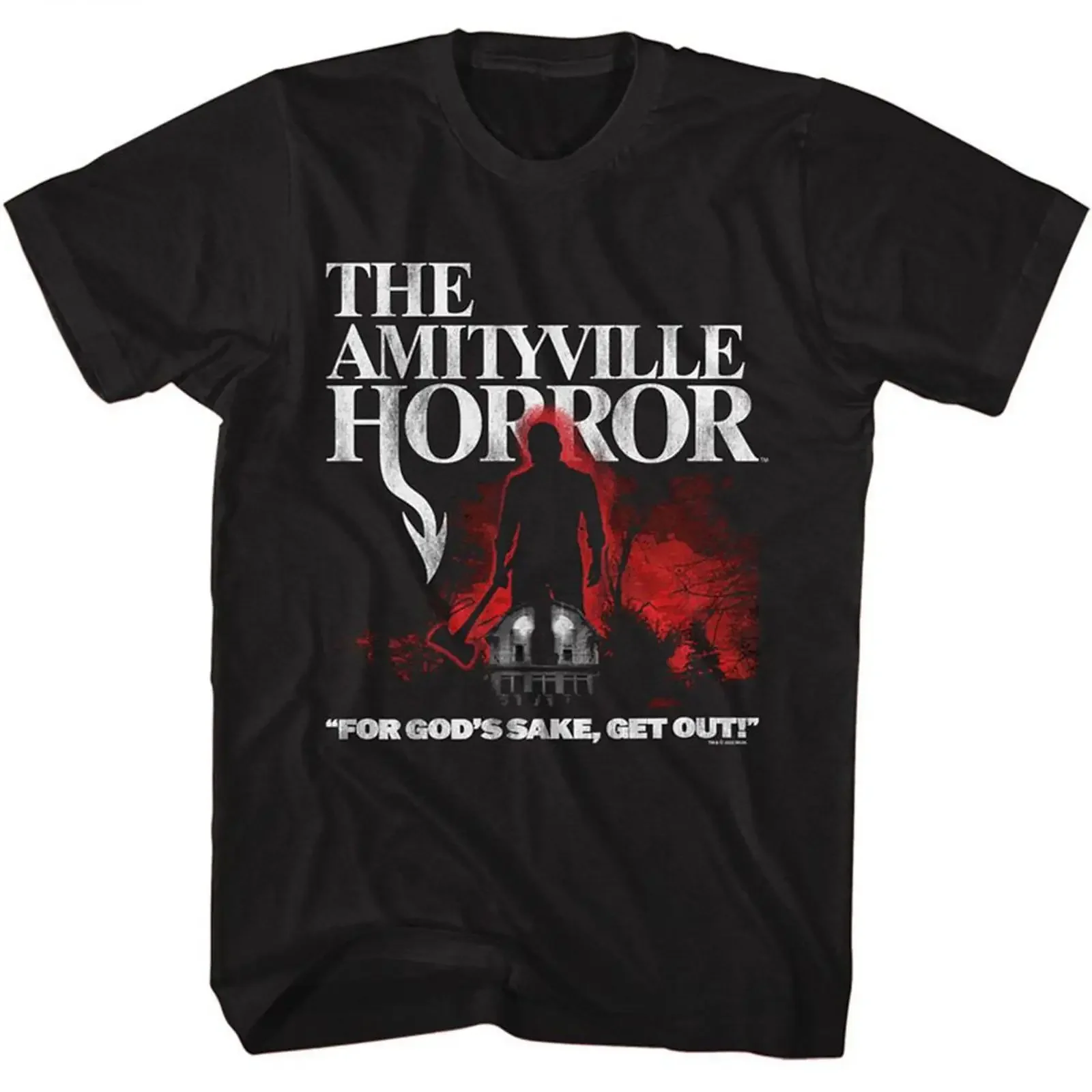Amityville Horror Lutz With Axe Shadow Black Adult T Shirt vintage Washed Stretched Unisex Breathable Soft
