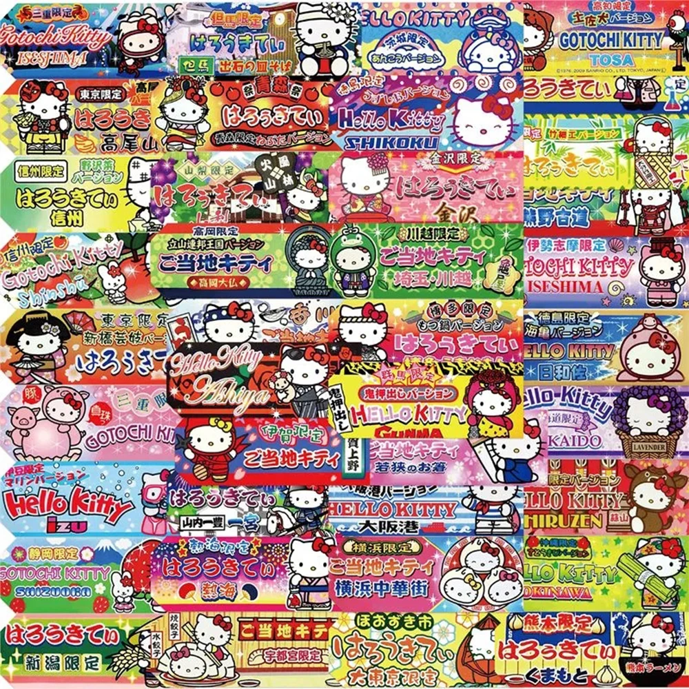 Etiquetas de Hello Kitty Kawaii para niños, calcomanías de sellado, calcomanías estéticas, juguetes para niños, portátil, nevera, teléfono, diario,