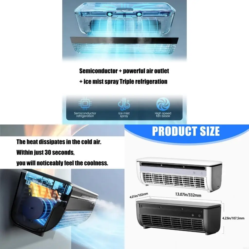 Air Cooling System Quiet Operation Detachable Wall Mounted Use ABS Texture 