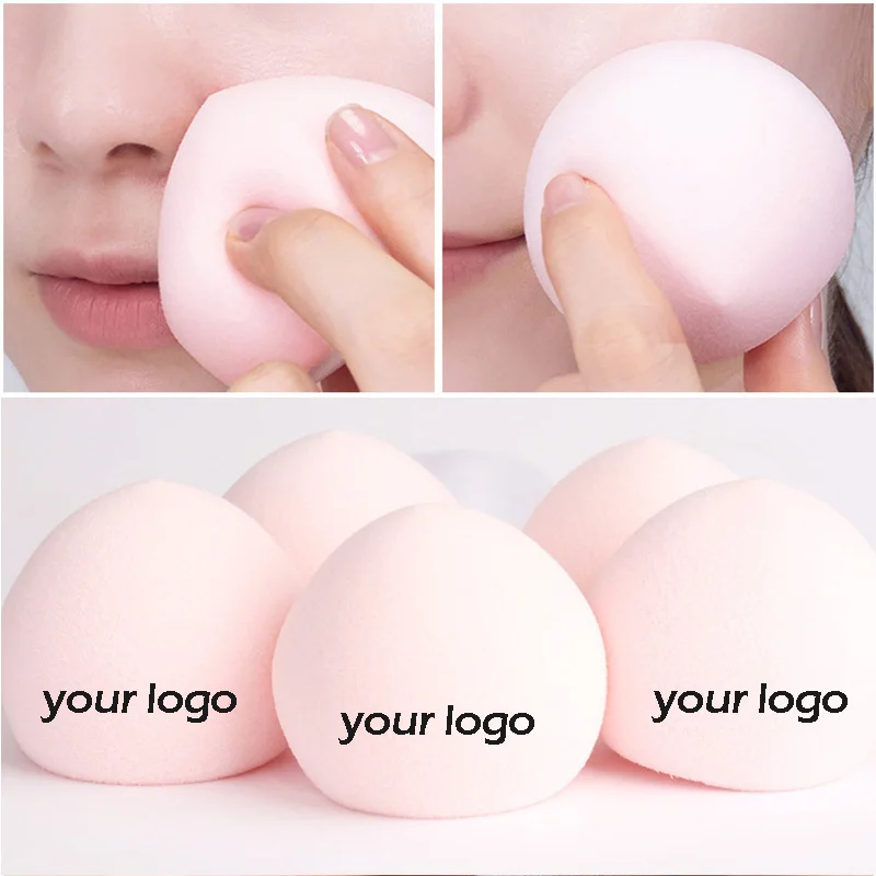 

50pcs Custom Logo Cherry Darling Peach Steamed with Box Bread Beauty Makeup Egg Powder Puff Sponge Beauty Tools Gifts Label