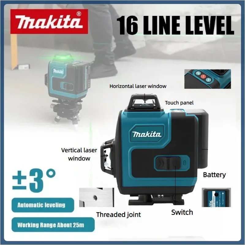 nouveau-makita16-ligne-360-°-niveau-transversal-horizontal-et-vertical-laser-a-lumiere-verte-de-haute-precision-outils-portables-muraux-de-haute-precision